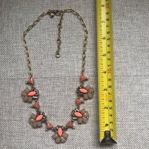 Gold and coral J Crew statement necklace